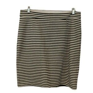 Banana Republic Cream & Black Striped Office Career Pencil Skirt 14